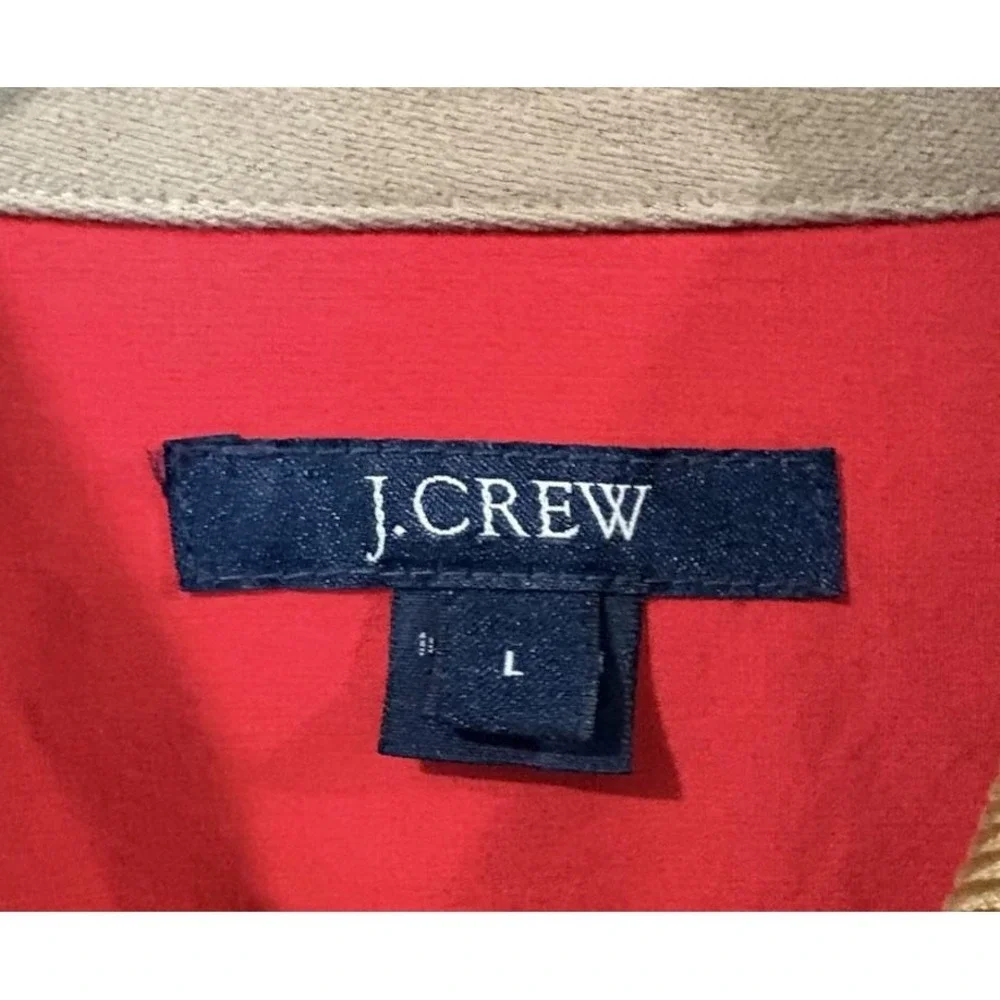 J Crew Vintage Mens Barn Jacket Large Beige Tan Corduroy Collar Chore Coat 61772